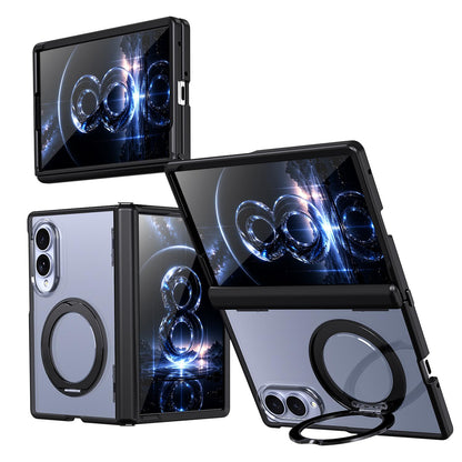 For Galaxy Z Fold8 5G Kalebol MagSafe Metal Ring Holder Phone Case - Black - EDA010125903A