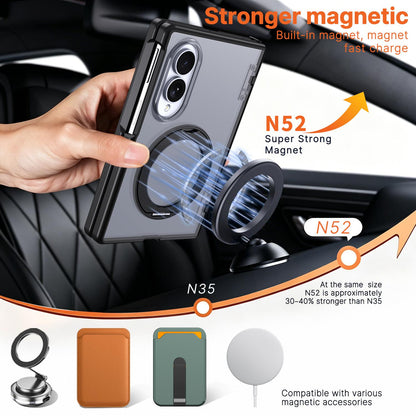 For Galaxy Z Fold8 5G Kalebol MagSafe Metal Ring Holder Phone Case - Black - EDA010125903A