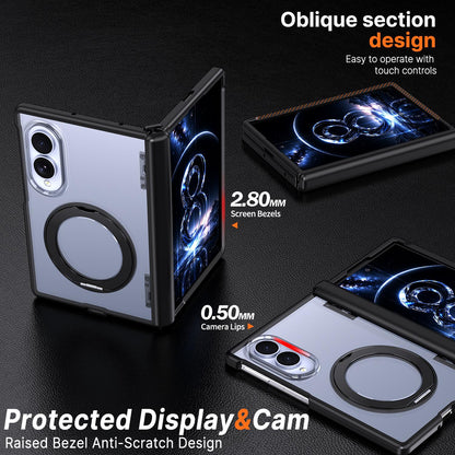 For Galaxy Z Fold8 5G Kalebol MagSafe Metal Ring Holder Phone Case - Black - EDA010125903A