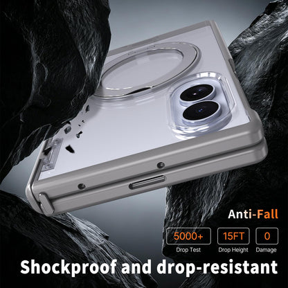 For Galaxy Z Fold8 5G Kalebol MagSafe Metal Ring Holder Phone Case - Titanium Gray - EDA010125903C