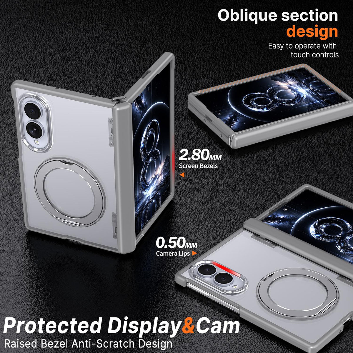 For Galaxy Z Fold8 5G Kalebol MagSafe Metal Ring Holder Phone Case - Titanium Gray - EDA010125903C