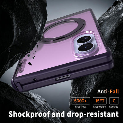 For Galaxy Z Fold8 5G Kalebol MagSafe Metal Ring Holder Phone Case - Purple - EDA010125903E