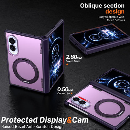 For Galaxy Z Fold8 5G Kalebol MagSafe Metal Ring Holder Phone Case - Purple - EDA010125903E