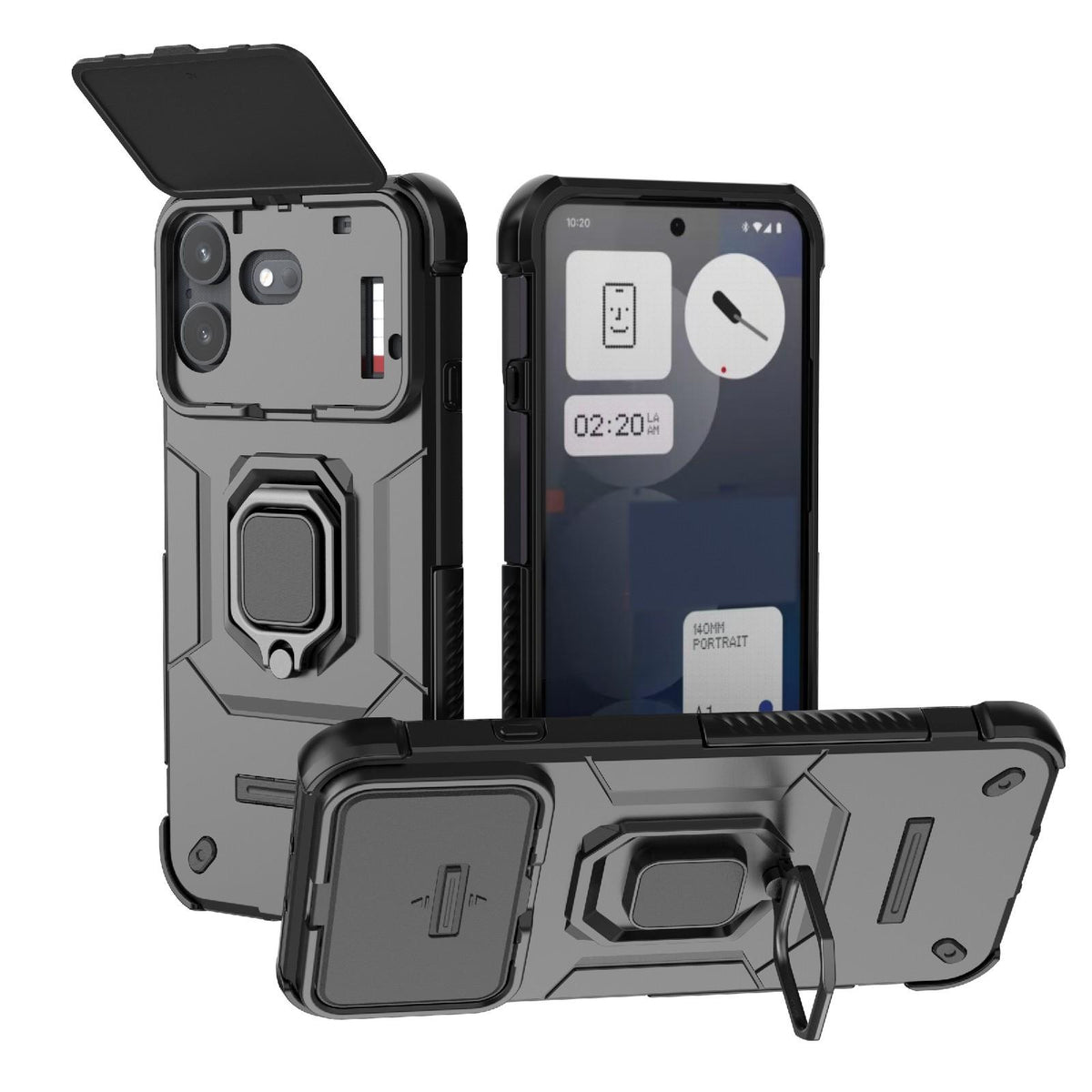 For Nothing Phone 4b 5G Global Sliding Camshield TPU + PC Shockproof Phone Case with Holder - Black - EDA010128501A