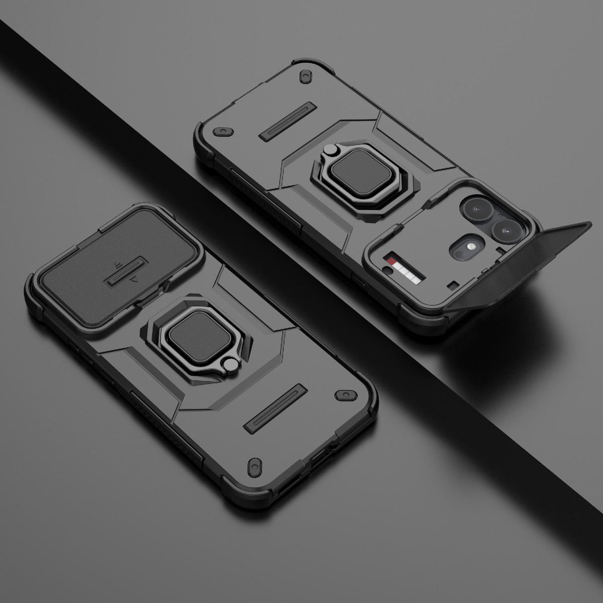 For Nothing Phone 4b 5G Global Sliding Camshield TPU + PC Shockproof Phone Case with Holder - Black - EDA010128501A
