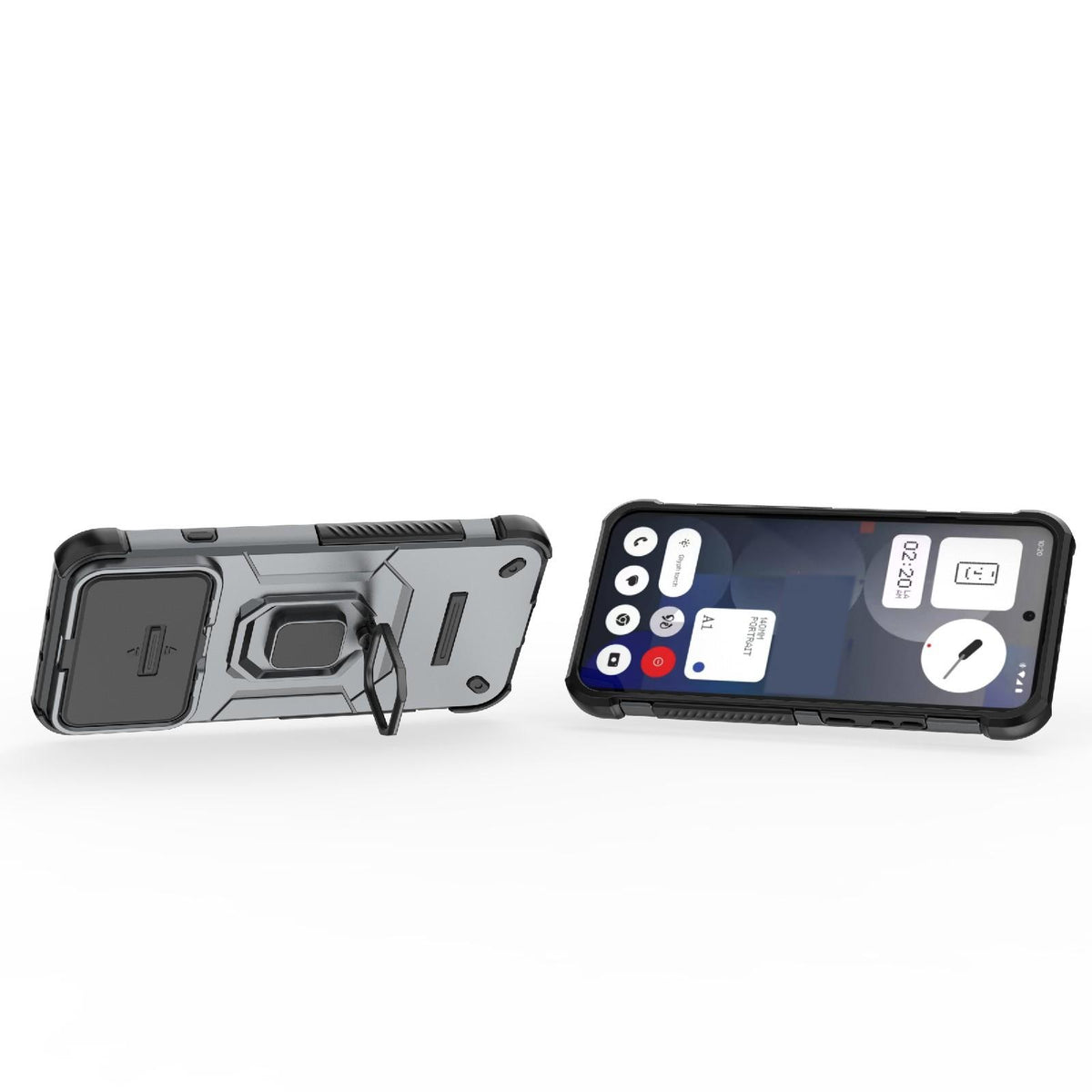 For Nothing Phone 4b 5G Global Sliding Camshield TPU + PC Shockproof Phone Case with Holder - Grey - EDA010128501B