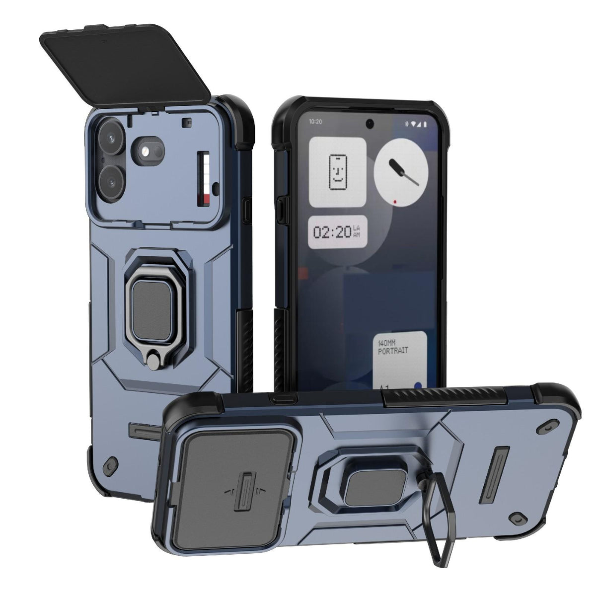For Nothing Phone 4b 5G Global Sliding Camshield TPU + PC Shockproof Phone Case with Holder - Blue - EDA010128501C