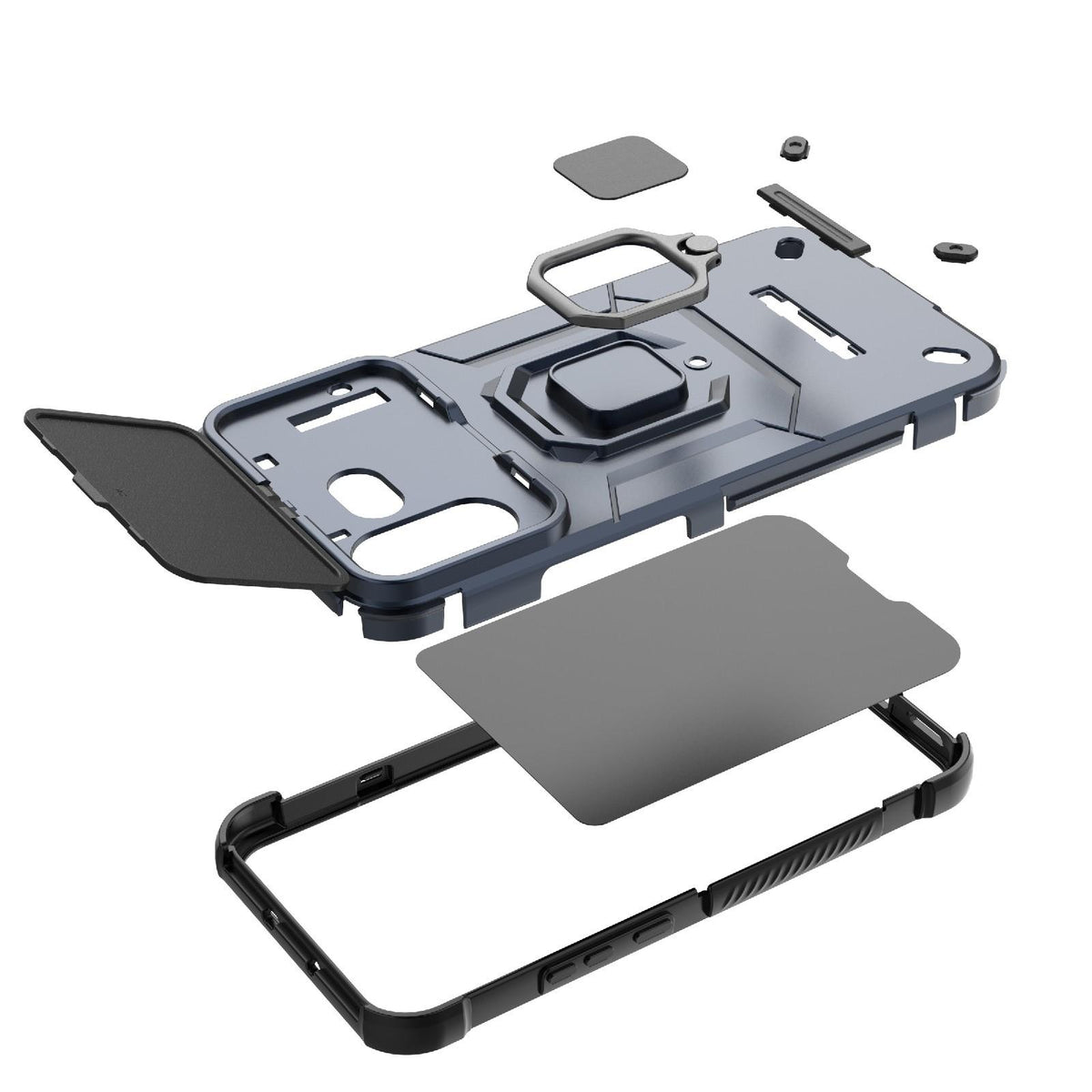 For Nothing Phone 4b 5G Global Sliding Camshield TPU + PC Shockproof Phone Case with Holder - Blue - EDA010128501C