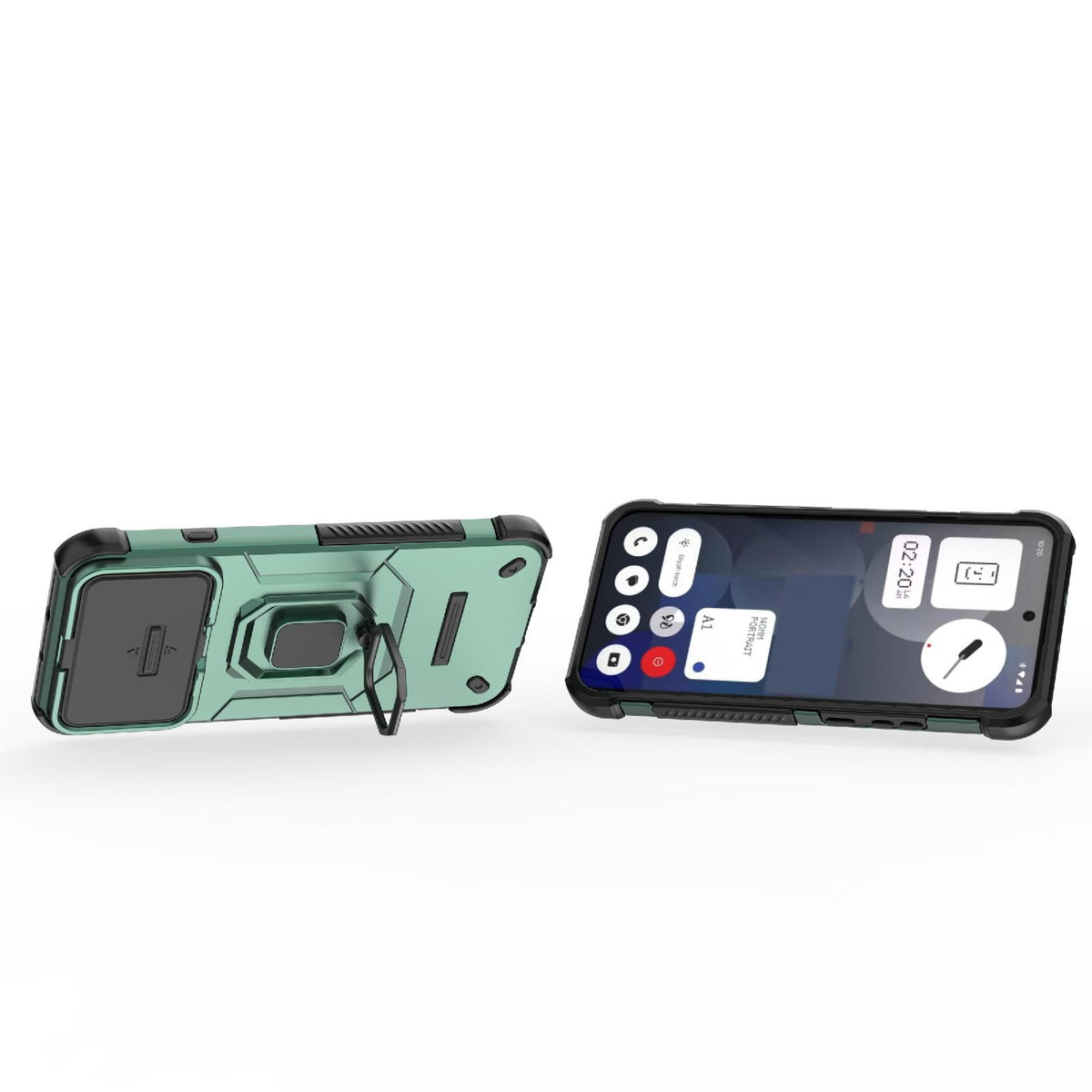 For Nothing Phone 4b 5G Global Sliding Camshield TPU + PC Shockproof Phone Case with Holder - Green - EDA010128501D