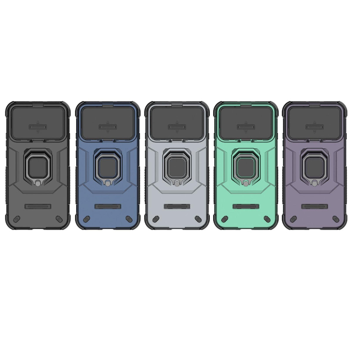 For Nothing Phone 4b 5G Global Sliding Camshield TPU + PC Shockproof Phone Case with Holder - Green - EDA010128501D