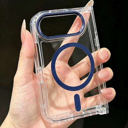 For iPhone Duo Acrylic Transparent Magnetic Phone Case - Blue - EDA010129001F