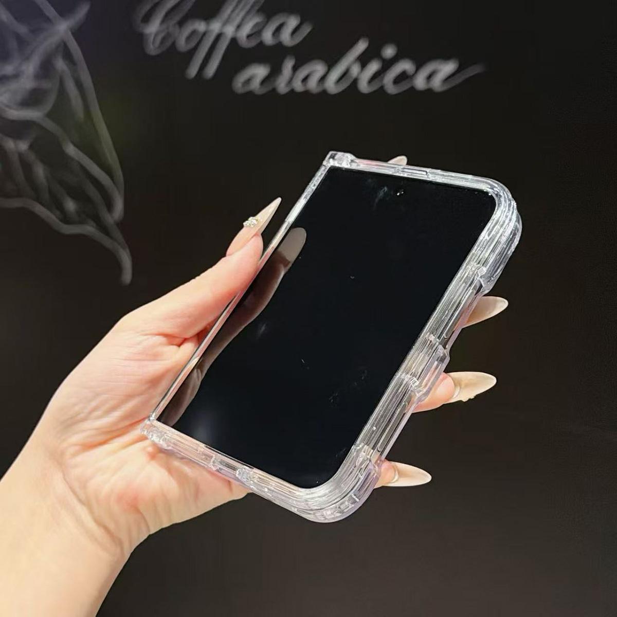 For iPhone Duo Acrylic Transparent Magnetic Phone Case - White - EDA010129001A