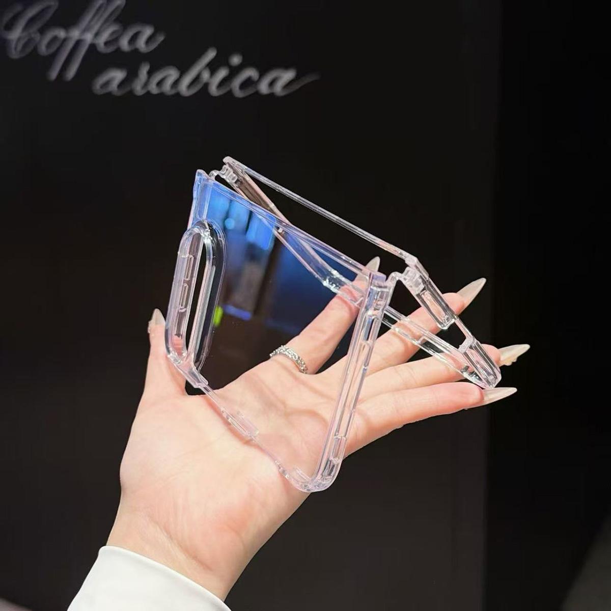 For iPhone Duo Acrylic Transparent Magnetic Phone Case - White - EDA010129001A
