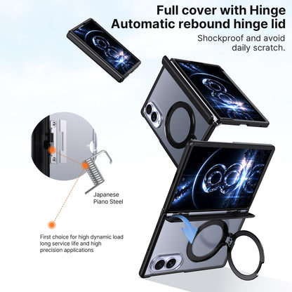 For Galaxy Z Fold8 5G ShenYi R2 Magnetic 360 Folding Metal Ring Holder Phone Case - Black - EDA010131201A