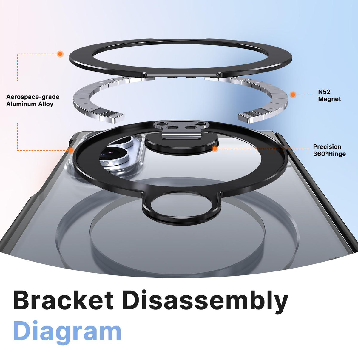 For Galaxy Z Fold8 5G ShenYi R2 Magnetic 360 Folding Metal Ring Holder Phone Case - Black - EDA010131201A