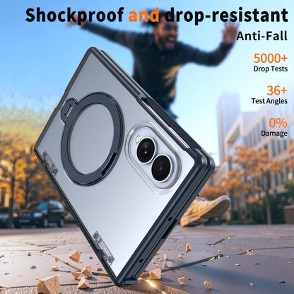 For Galaxy Z Fold8 5G ShenYi R2 Magnetic 360 Folding Metal Ring Holder Phone Case - Blue - EDA010131201B