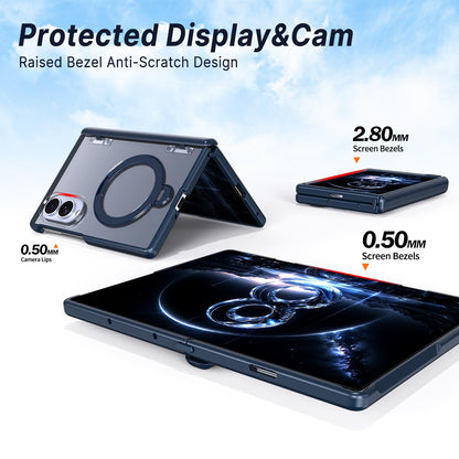 For Galaxy Z Fold8 5G ShenYi R2 Magnetic 360 Folding Metal Ring Holder Phone Case - Blue - EDA010131201B