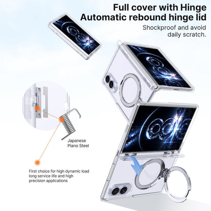 For Galaxy Z Fold8 5G ShenYi R2 Magnetic 360 Folding Metal Ring Holder Phone Case - Transparent - EDA010131201D