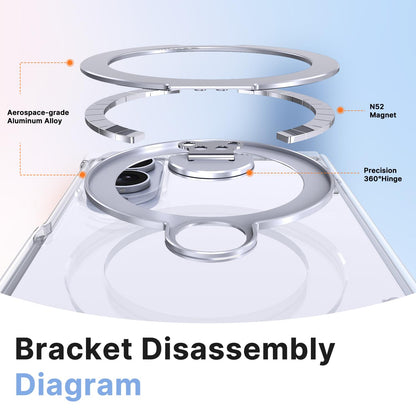 For Galaxy Z Fold8 5G ShenYi R2 Magnetic 360 Folding Metal Ring Holder Phone Case - Transparent - EDA010131201D