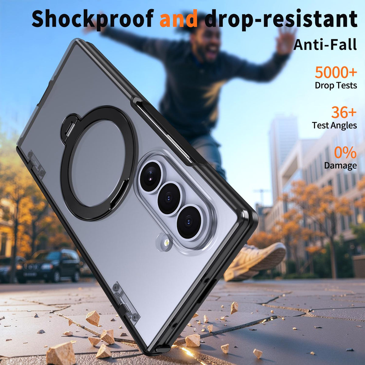 For Galaxy Z Fold8 Ultra 5G ShenYi R2 Magnetic 360 Folding Metal Ring Holder Phone Case - Black - EDA010131202A