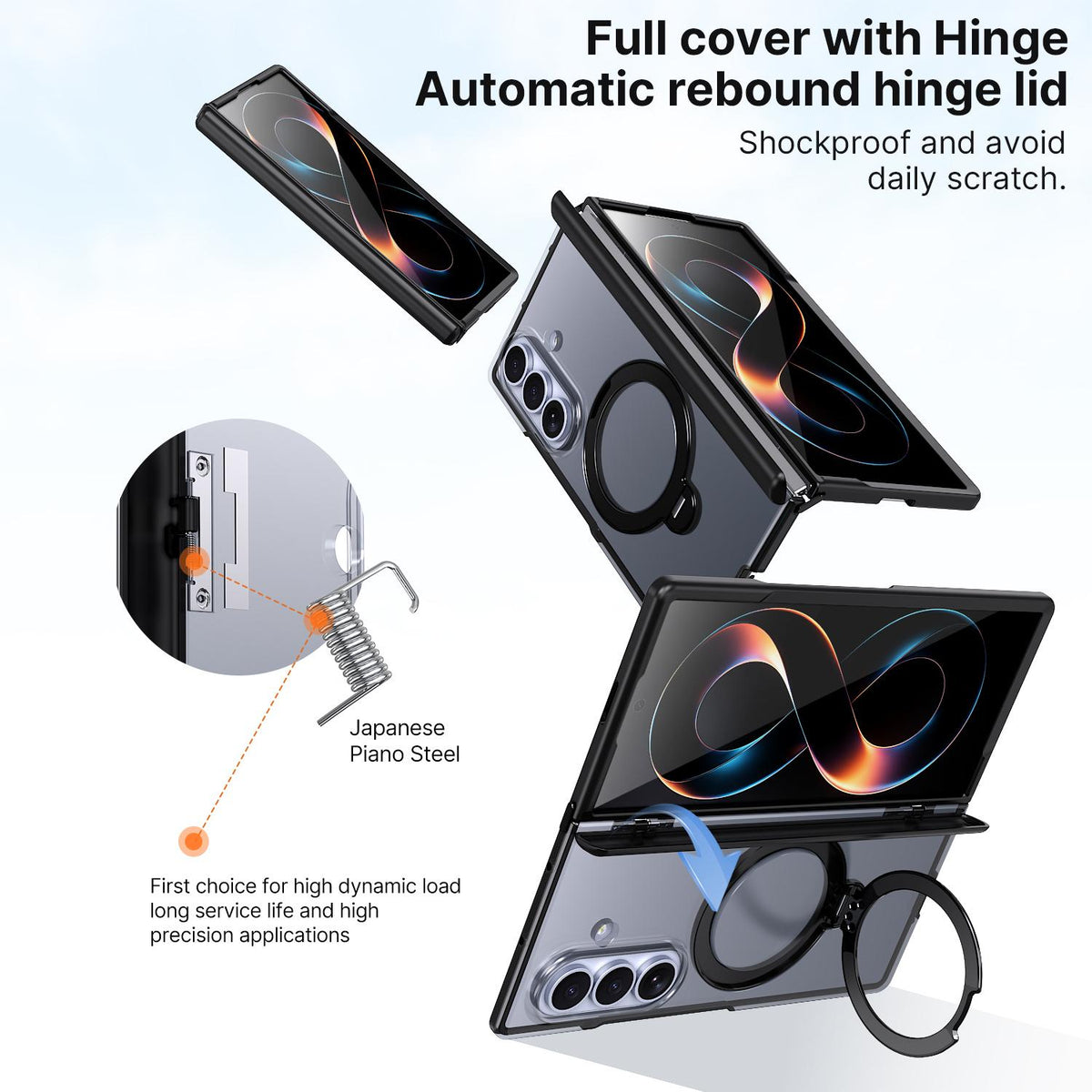 For Galaxy Z Fold8 Ultra 5G ShenYi R2 Magnetic 360 Folding Metal Ring Holder Phone Case - Black - EDA010131202A