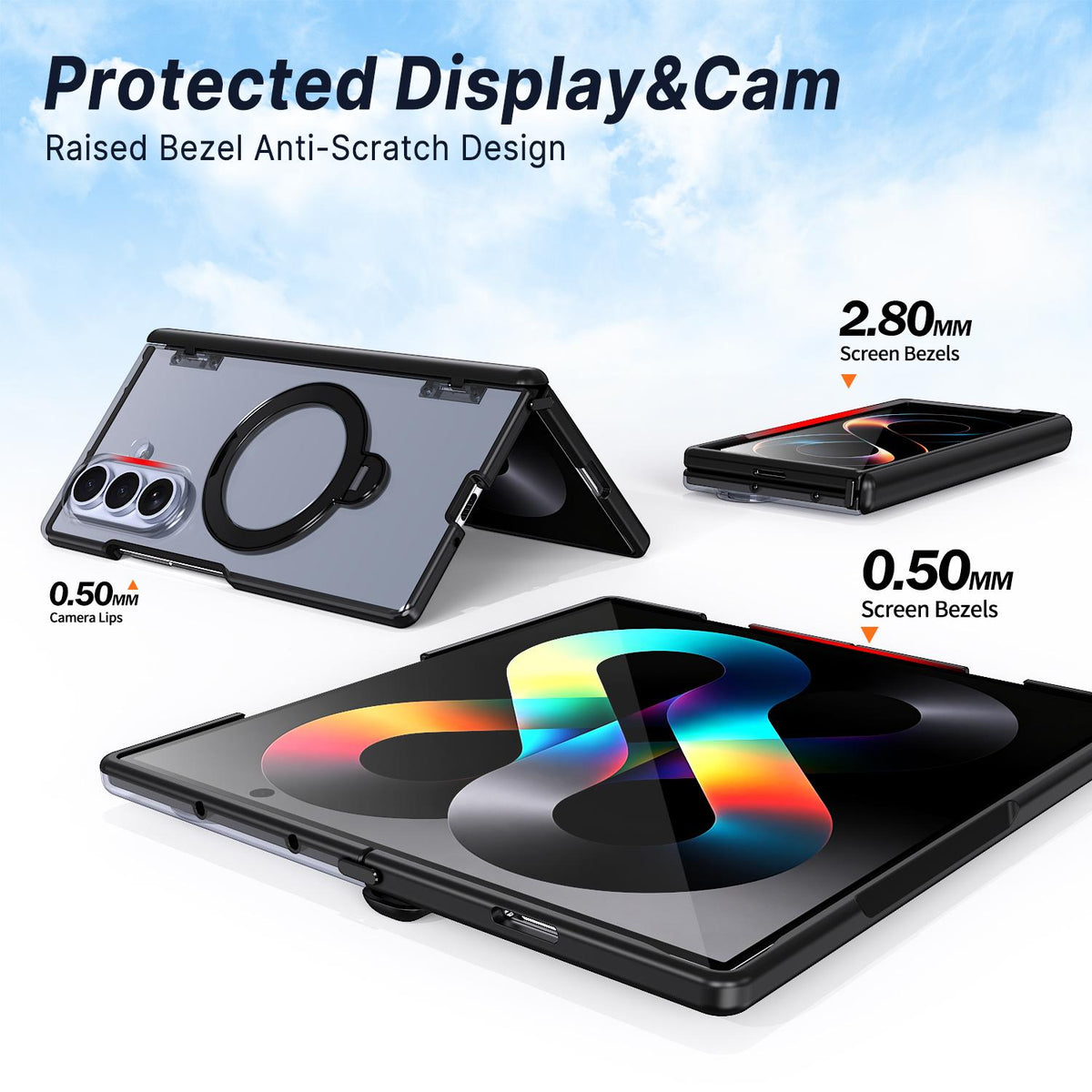 For Galaxy Z Fold8 Ultra 5G ShenYi R2 Magnetic 360 Folding Metal Ring Holder Phone Case - Black - EDA010131202A