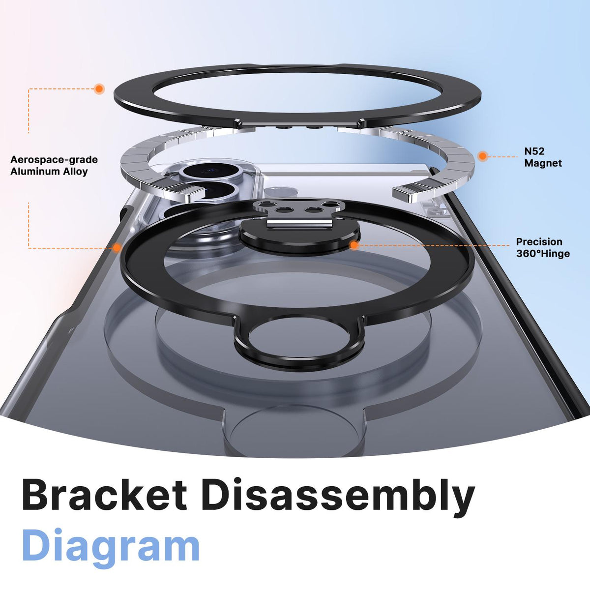 For Galaxy Z Fold8 Ultra 5G ShenYi R2 Magnetic 360 Folding Metal Ring Holder Phone Case - Black - EDA010131202A