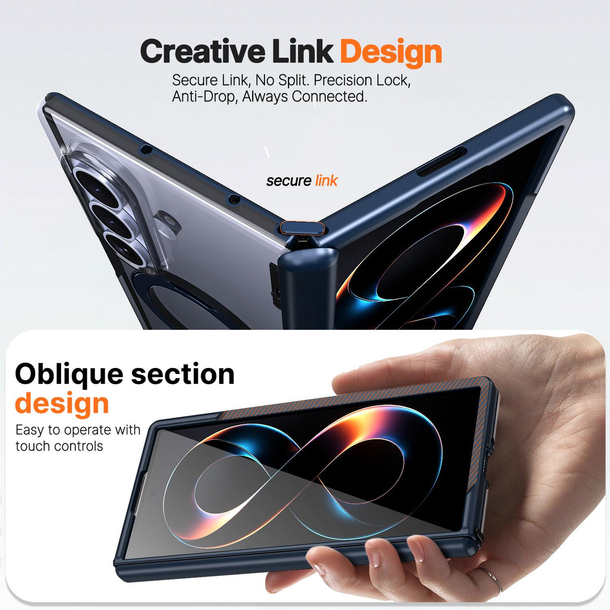 For Galaxy Z Fold8 Ultra 5G ShenYi R2 Magnetic 360 Folding Metal Ring Holder Phone Case - Blue - EDA010131202B