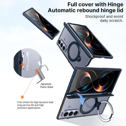 For Galaxy Z Fold8 Ultra 5G ShenYi R2 Magnetic 360 Folding Metal Ring Holder Phone Case - Blue - EDA010131202B