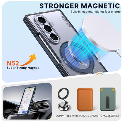 For Galaxy Z Fold8 Ultra 5G ShenYi R2 Magnetic 360 Folding Metal Ring Holder Phone Case - Blue - EDA010131202B
