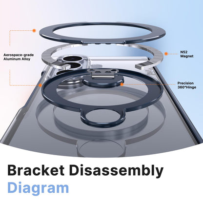 For Galaxy Z Fold8 Ultra 5G ShenYi R2 Magnetic 360 Folding Metal Ring Holder Phone Case - Blue - EDA010131202B