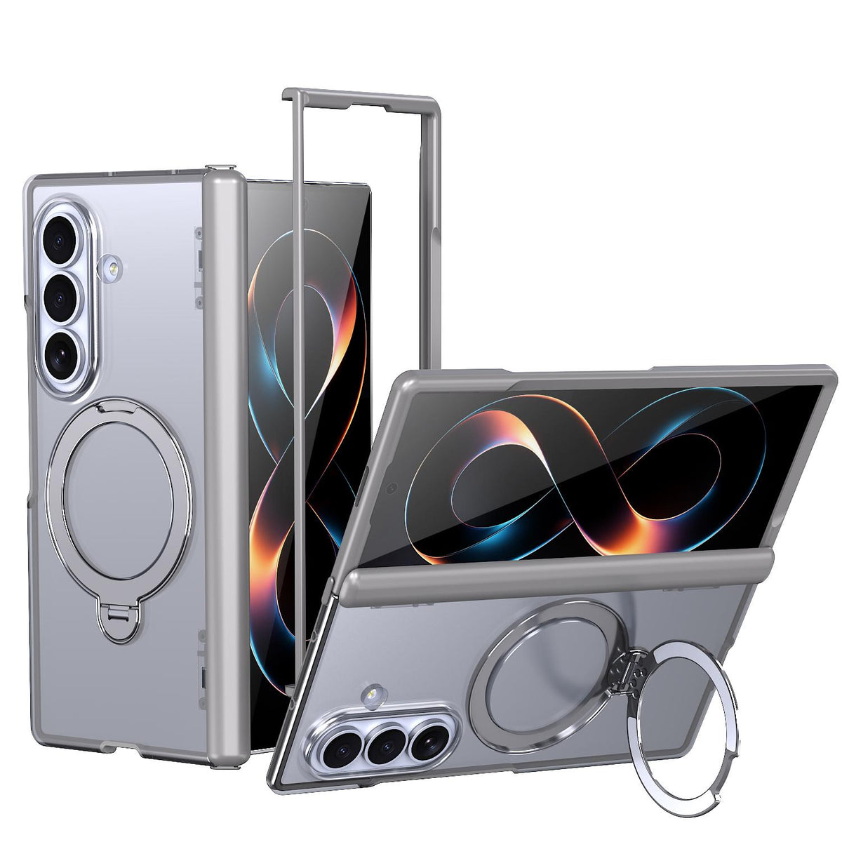 For Galaxy Z Fold8 Ultra 5G ShenYi R2 Magnetic 360 Folding Metal Ring Holder Phone Case - Titanium Gray - EDA010131202C