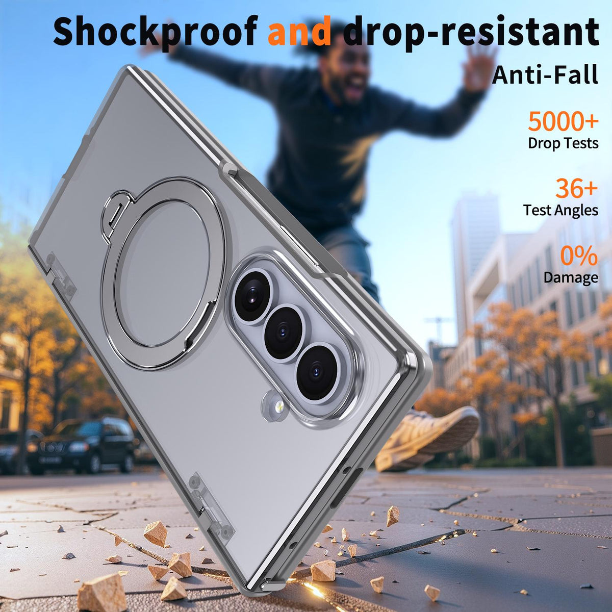 For Galaxy Z Fold8 Ultra 5G ShenYi R2 Magnetic 360 Folding Metal Ring Holder Phone Case - Titanium Gray - EDA010131202C
