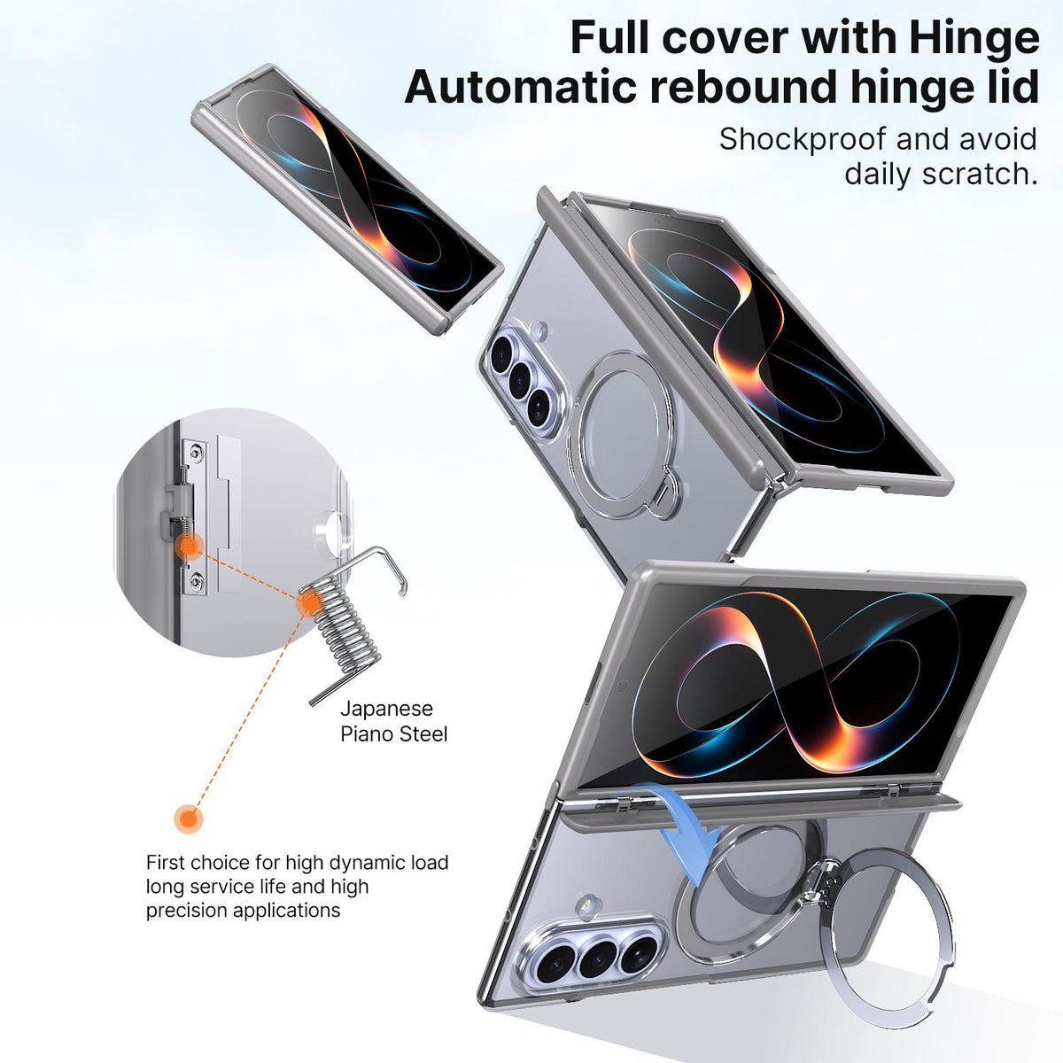 For Galaxy Z Fold8 Ultra 5G ShenYi R2 Magnetic 360 Folding Metal Ring Holder Phone Case - Titanium Gray - EDA010131202C