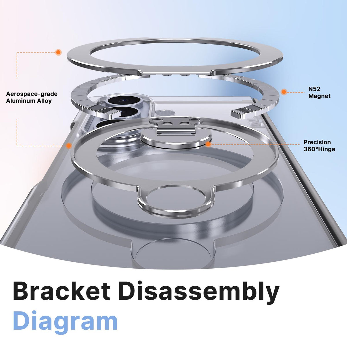For Galaxy Z Fold8 Ultra 5G ShenYi R2 Magnetic 360 Folding Metal Ring Holder Phone Case - Titanium Gray - EDA010131202C