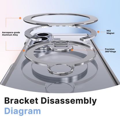 For Galaxy Z Fold8 Ultra 5G ShenYi R2 Magnetic 360 Folding Metal Ring Holder Phone Case - Titanium Gray - EDA010131202C
