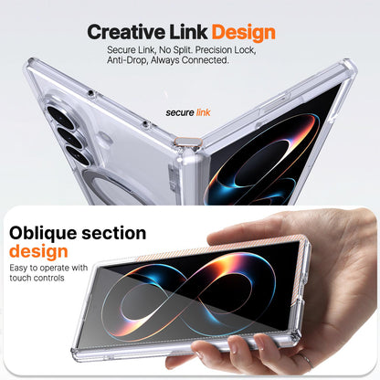 For Galaxy Z Fold8 Ultra 5G ShenYi R2 Magnetic 360 Folding Metal Ring Holder Phone Case - Transparent - EDA010131202D