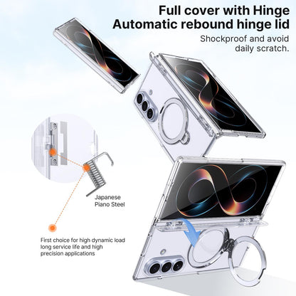 For Galaxy Z Fold8 Ultra 5G ShenYi R2 Magnetic 360 Folding Metal Ring Holder Phone Case - Transparent - EDA010131202D