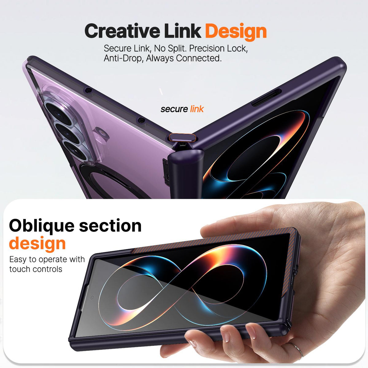 For Galaxy Z Fold8 Ultra 5G ShenYi R2 Magnetic 360 Folding Metal Ring Holder Phone Case - Purple - EDA010131202E