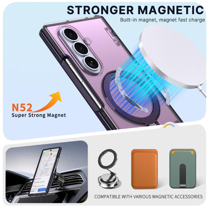 For Galaxy Z Fold8 Ultra 5G ShenYi R2 Magnetic 360 Folding Metal Ring Holder Phone Case - Purple - EDA010131202E