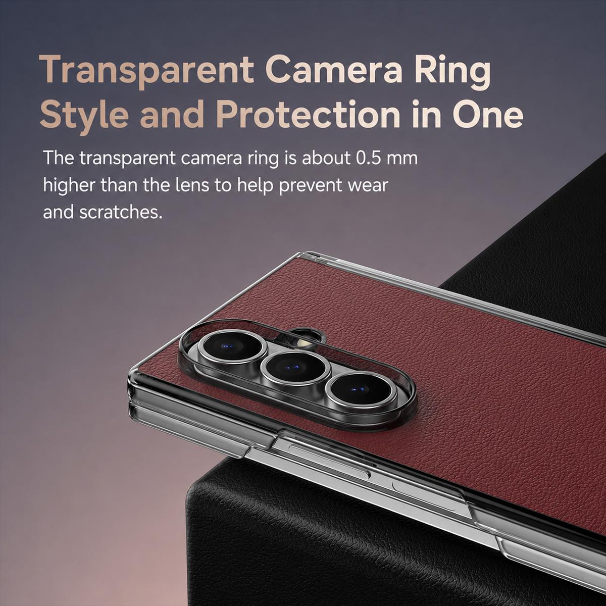 For Galaxy Z Fold8 Ultra 5G Vegan Leather Dual-Hinge 270 Rotation Metal Holder Phone Case - Wine Red - EDA010131602E