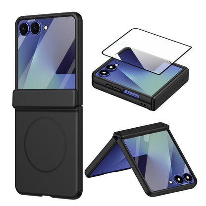 For Galaxy Z Flip8 5G Full Cover HD Integrated Magnetic Hinge Folding Phone Case - Black - EDA010134103A