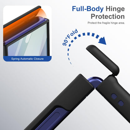 For Galaxy Z Flip8 5G Full Cover HD Integrated Magnetic Hinge Folding Phone Case - Black - EDA010134103A