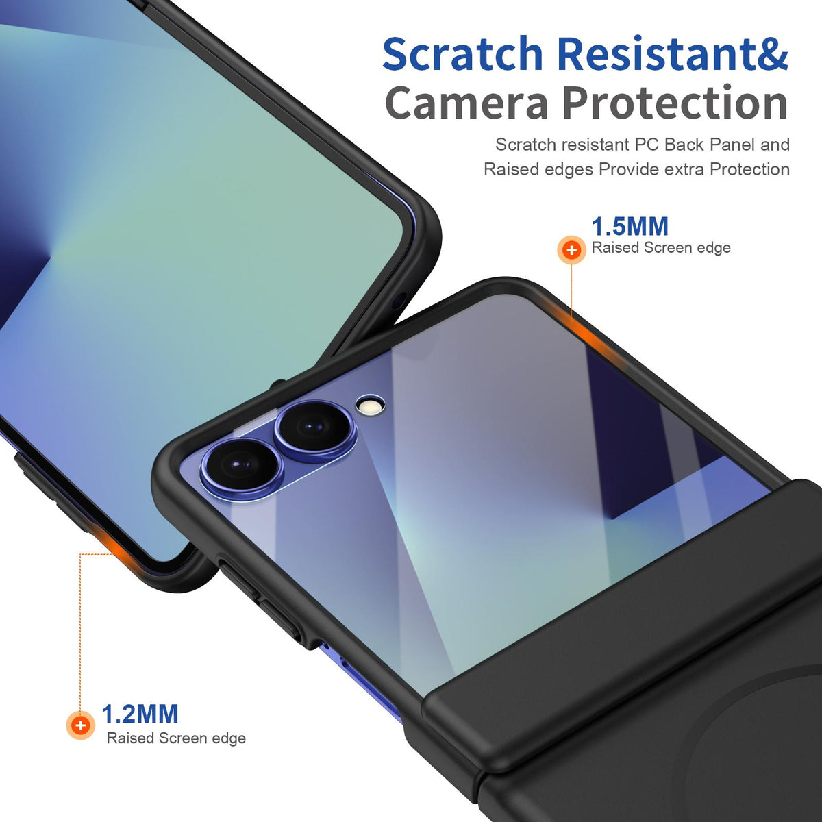 For Galaxy Z Flip8 5G Full Cover HD Integrated Magnetic Hinge Folding Phone Case - Black - EDA010134103A
