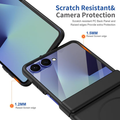 For Galaxy Z Flip8 5G Full Cover HD Integrated Magnetic Hinge Folding Phone Case - Black - EDA010134103A