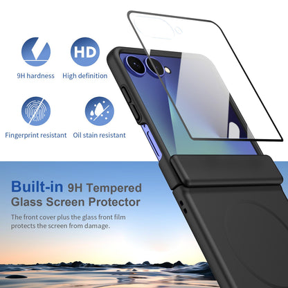 For Galaxy Z Flip8 5G Full Cover HD Integrated Magnetic Hinge Folding Phone Case - Black - EDA010134103A