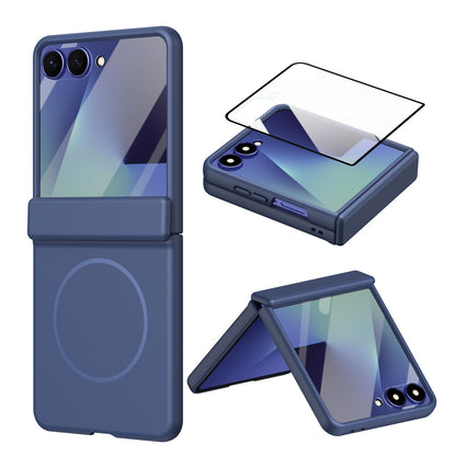 For Galaxy Z Flip8 5G Full Cover HD Integrated Magnetic Hinge Folding Phone Case - Blue - EDA010134103B