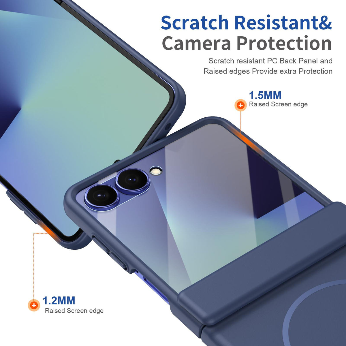 For Galaxy Z Flip8 5G Full Cover HD Integrated Magnetic Hinge Folding Phone Case - Blue - EDA010134103B