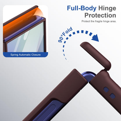 For Galaxy Z Flip8 5G Full Cover HD Integrated Magnetic Hinge Folding Phone Case - Burgundy - EDA010134103C