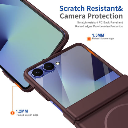 For Galaxy Z Flip8 5G Full Cover HD Integrated Magnetic Hinge Folding Phone Case - Burgundy - EDA010134103C